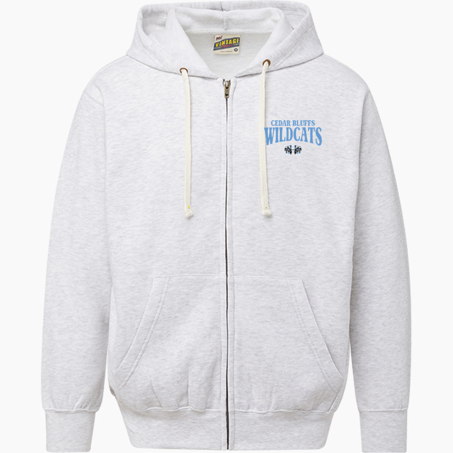 Cedar Bluffs Wildcats <span class="pdp-name-mascot">Cedar Bluffs Wildcats</span> MV Sport Men's Vintage Fleece Full-Zip Hoodie