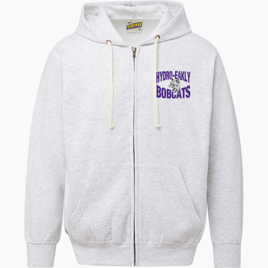 HYDRO-EAKLY HIGH SCHOOL BOBCATS MV Sport Men's Vintage Fleece Full-Zip Hoodie