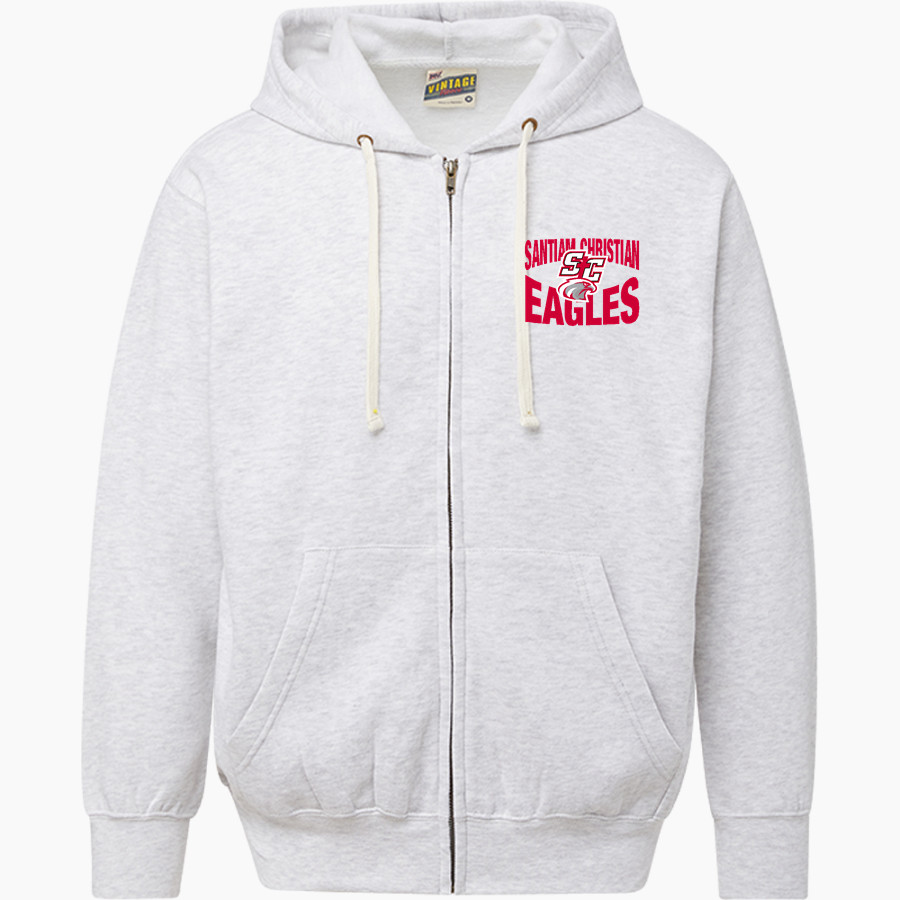 SANTIAM CHRISTIAN HIGH SCHOOL EAGLES <span class="pdp-name-mascot">SANTIAM CHRISTIAN EAGLES</span> MV Sport Men's Vintage Fleece Full-Zip Hoodie