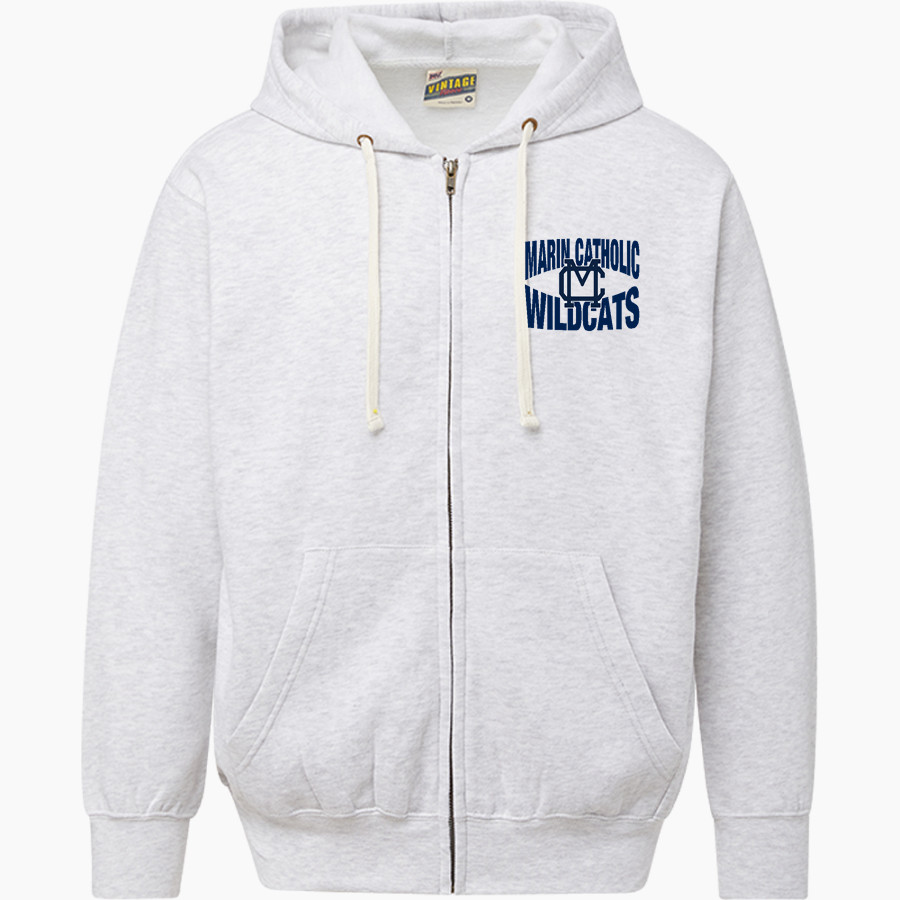 Marin Catholic Wildcats <span class="pdp-name-mascot">Marin Catholic Wildcats</span> MV Sport Men's Vintage Fleece Full-Zip Hoodie