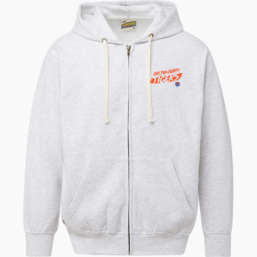 Chilton County Tigers <span class="pdp-name-mascot">Chilton County Tigers</span> MV Sport Men's Vintage Fleece Full-Zip Hoodie