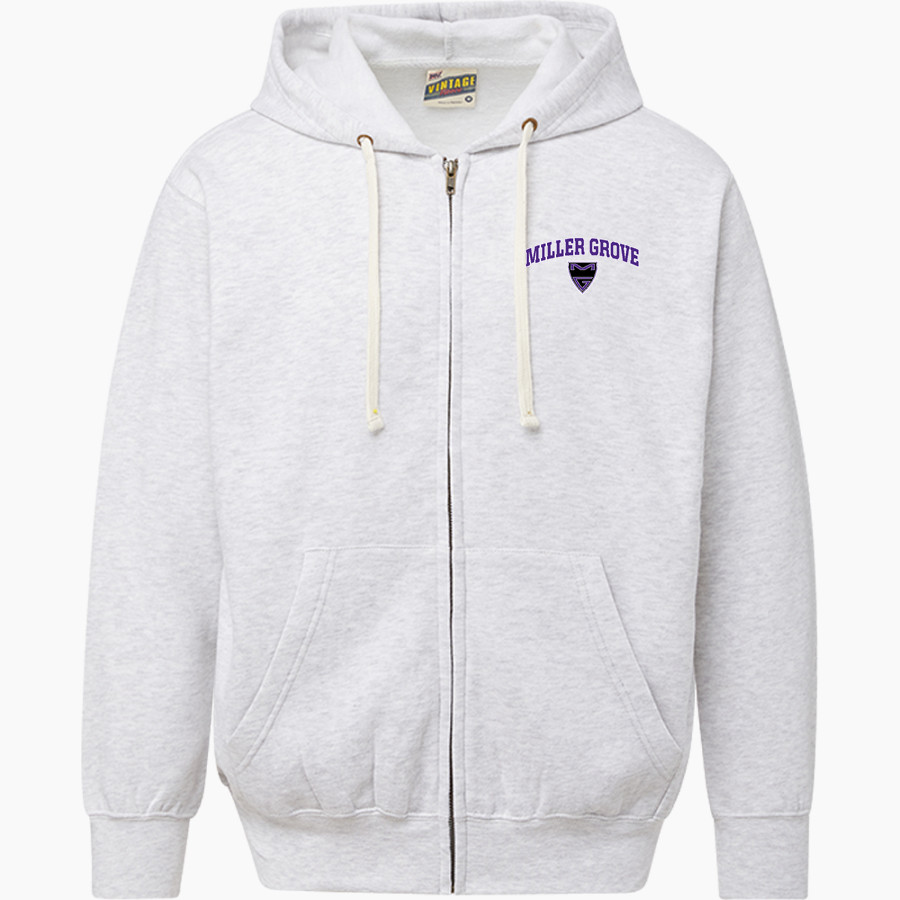 MILLER GROVE HIGH SCHOOL WOLVERINES <span class="pdp-name-mascot">MILLER GROVE WOLVERINES</span> MV Sport Men's Vintage Fleece Full-Zip Hoodie