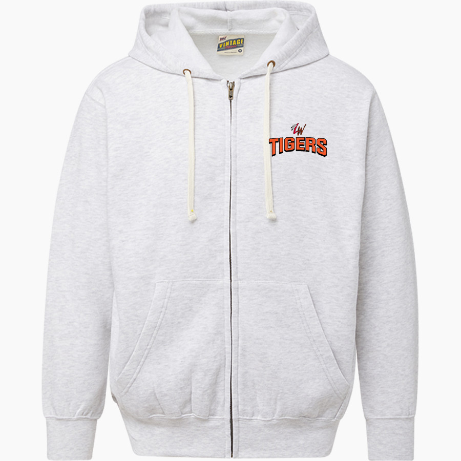 WARSAW HIGH SCHOOL TIGERS <span class="pdp-name-mascot">WARSAW TIGERS</span> MV Sport Men's Vintage Fleece Full-Zip Hoodie