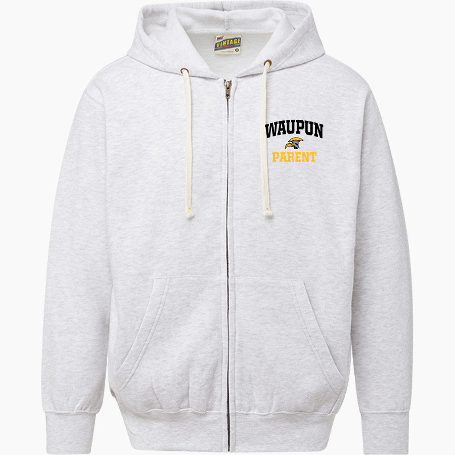 WAUPUN HIGH SCHOOL WARRIORS <span class="pdp-name-mascot">WAUPUN WARRIORS</span> MV Sport Men's Vintage Fleece Full-Zip Hoodie