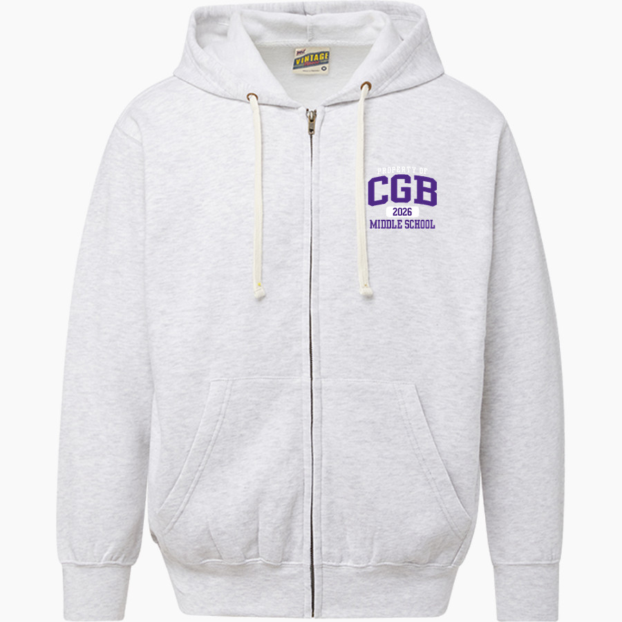 BEMENT MIDDLE SCHOOL BULLDOGS <span class="pdp-name-mascot">BEMENT BULLDOGS</span> MV Sport Men's Vintage Fleece Full-Zip Hoodie