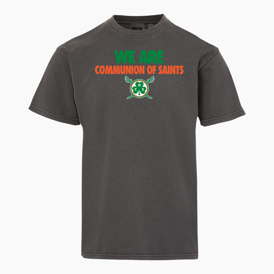 Communion of Saints School Sabres official sideline store MV Sport Men's Short Sleeve Coastal Color Tee