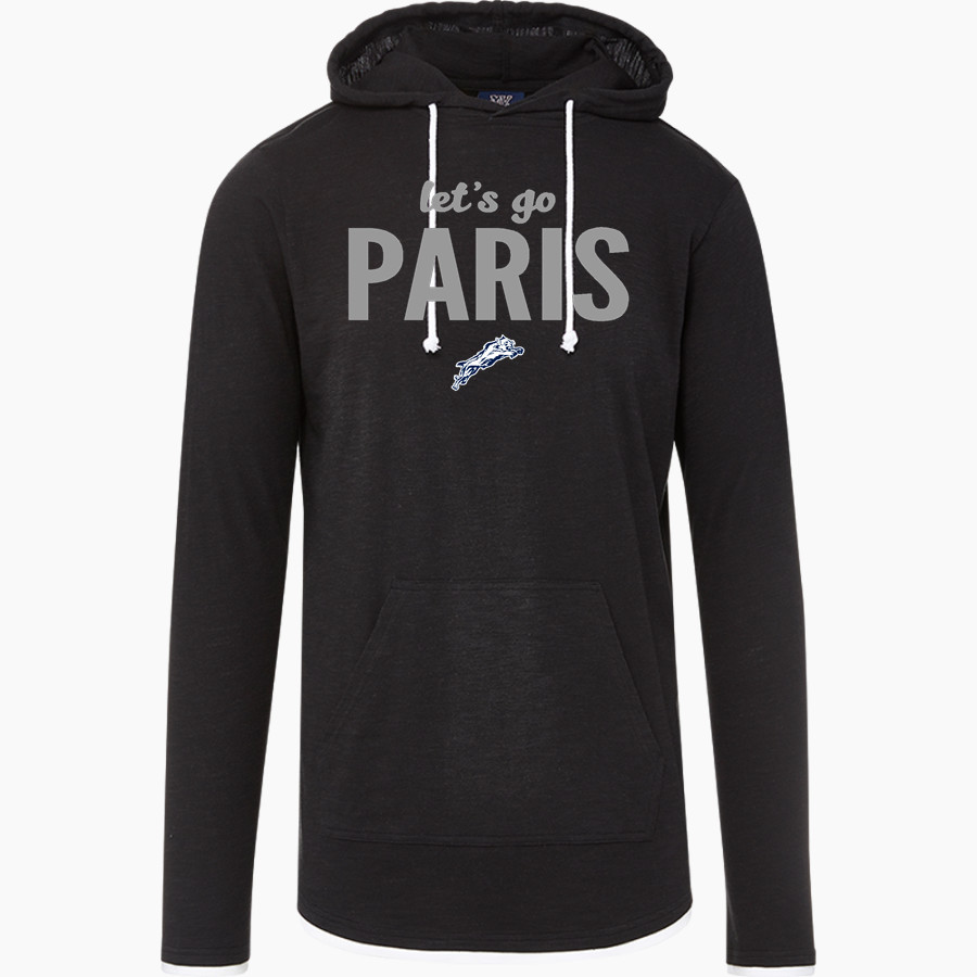 PARIS HIGH SCHOOL WILDCATS <span class="pdp-name-mascot">PARIS WILDCATS</span> MV Sport Men's Miles Slub Hooded Long Sleeve Tee