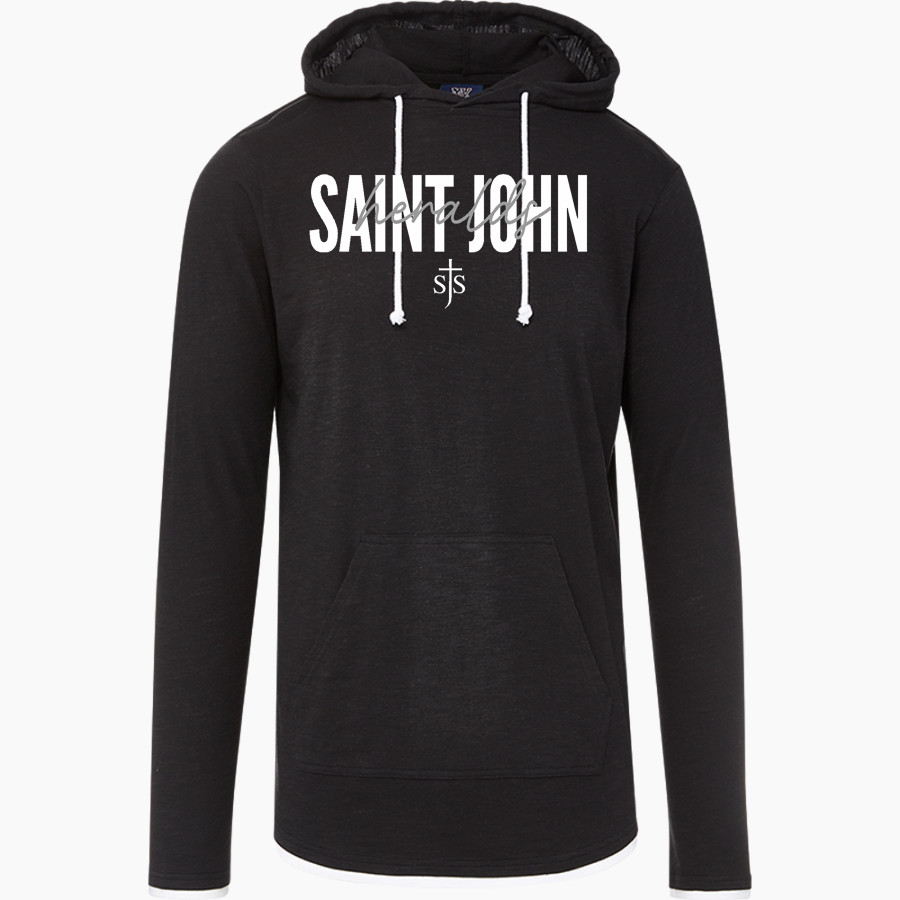 SAINT JOHN HERALDS <span class="pdp-name-mascot">SAINT JOHN HERALDS</span> MV Sport Men's Miles Slub Hooded Long Sleeve Tee