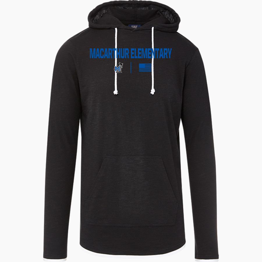 MacArthur Elementary Mustangs <span class="pdp-name-mascot">McArthur Elementary</span> MV Sport Men's Miles Slub Hooded Long Sleeve Tee