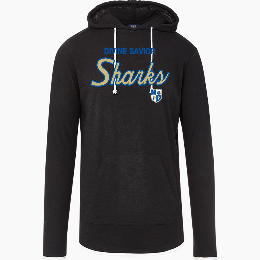 Divine Savior Academy Sharks <span class="pdp-name-mascot">Divine Savior Sharks</span> MV Sport Men's Miles Slub Hooded Long Sleeve Tee