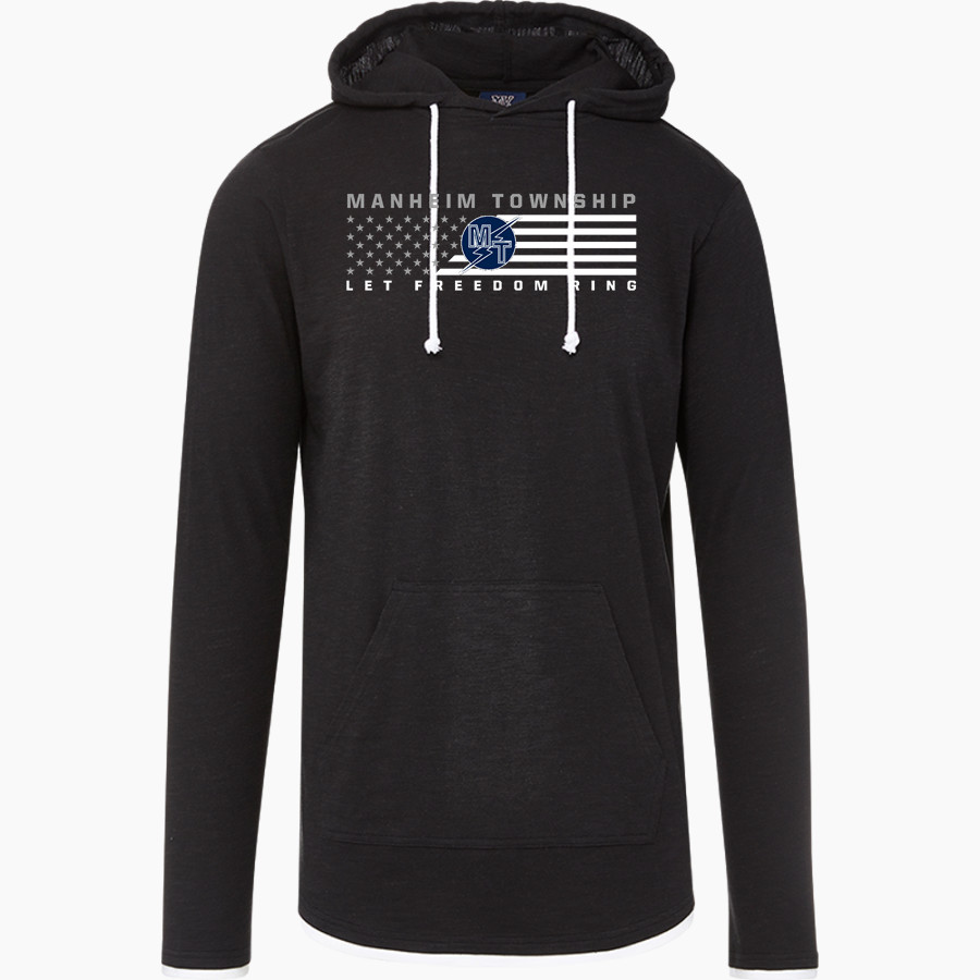 MANHEIM TOWNSHIP HIGH SCHOOL BLUE STREAKS <span class="pdp-name-mascot">MANHEIM TOWNSHIP BLUE STREAKS</span> MV Sport Men's Miles Slub Hooded Long Sleeve Tee