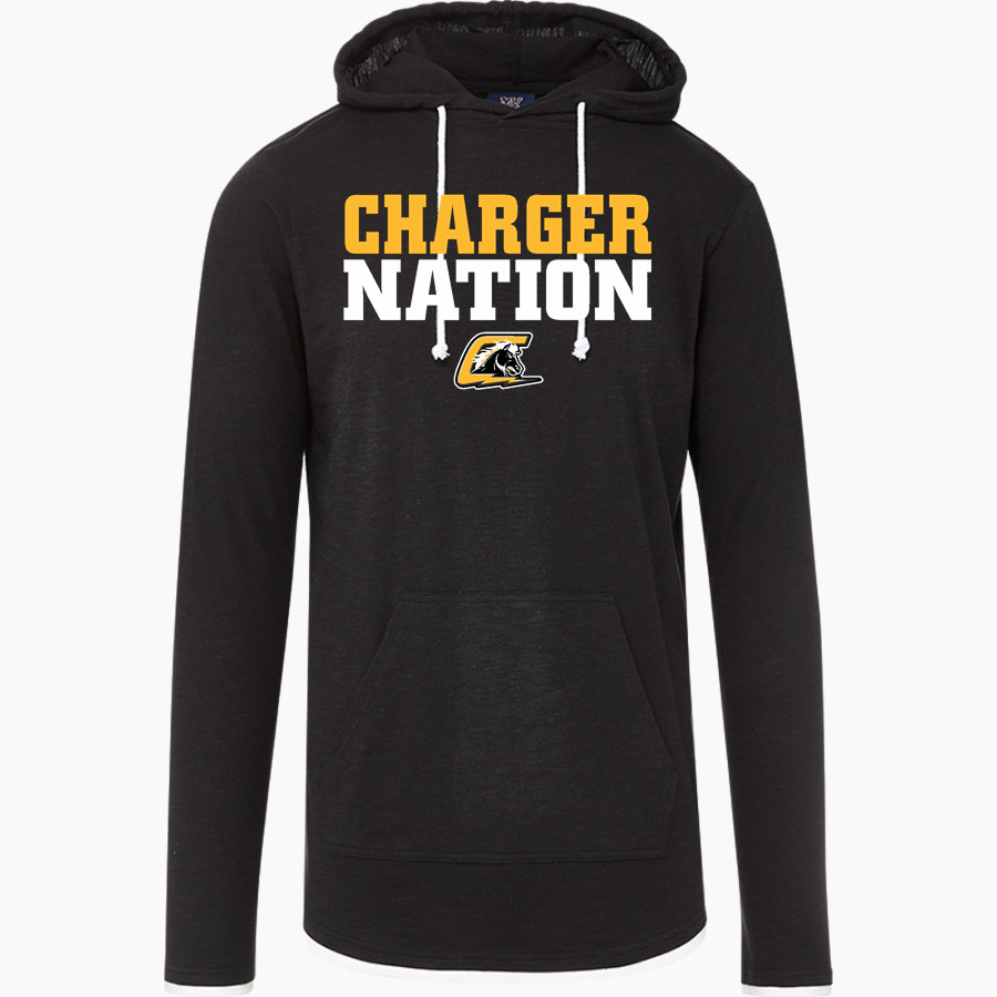 CLARK HIGH SCHOOL CHARGERS <span class="pdp-name-mascot">CLARK CHARGERS</span> MV Sport Men's Miles Slub Hooded Long Sleeve Tee