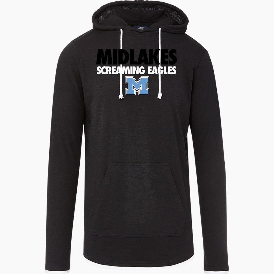 MIDLAKES HIGH SCHOOL SCREAMING EAGLES <span class="pdp-name-mascot">MIDLAKES SCREAMING EAGLES</span> MV Sport Men's Miles Slub Hooded Long Sleeve Tee