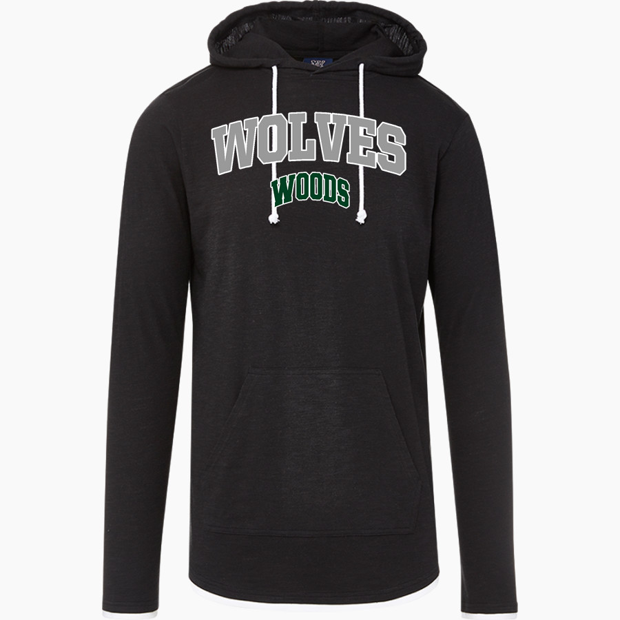Woods Charter Wolves MV Sport Men's Miles Slub Hooded Long Sleeve Tee