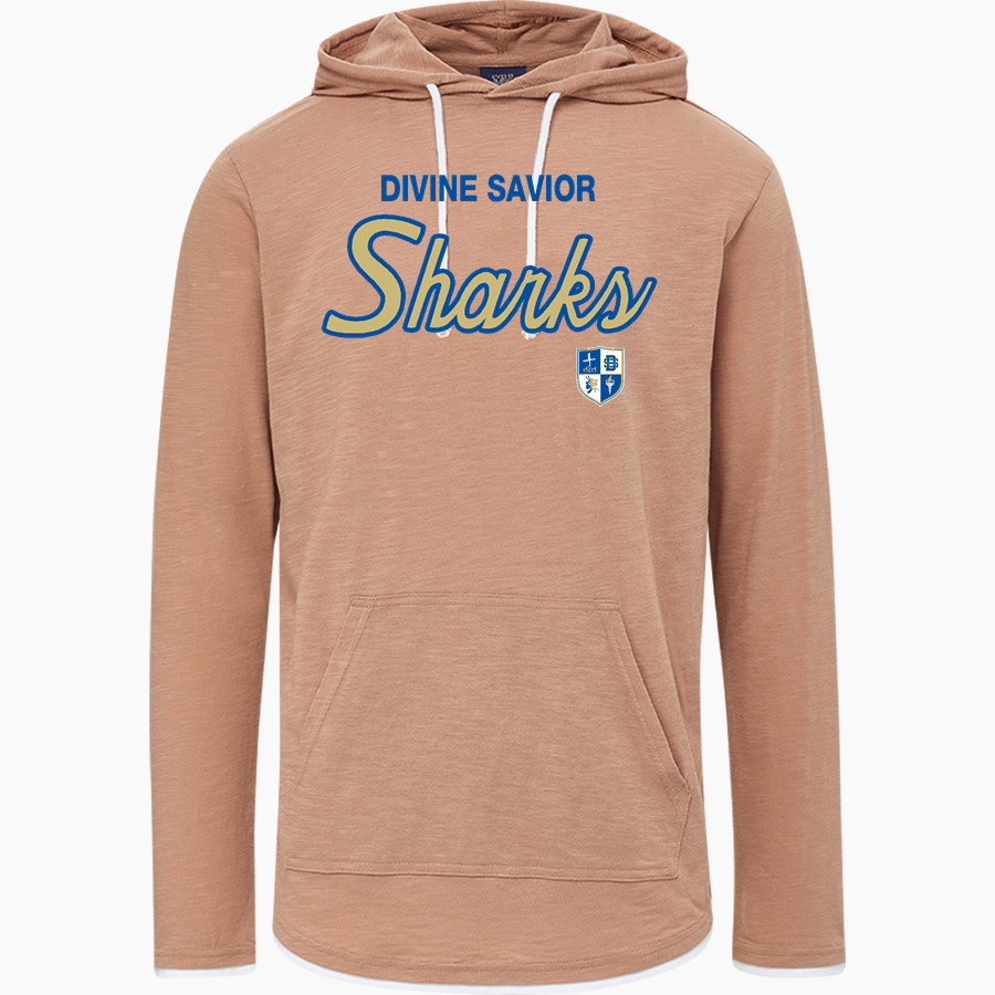 Divine Savior Academy Sharks MV Sport Men's Miles Slub Hooded Long Sleeve Tee