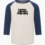 Be Better Foundation Team Derek Fisher MV Sport Men's 3/4 Sleeve Mickey Baseball Tee Front Thumbnail