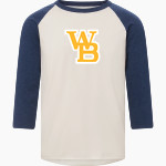 West Babylon Eagles <span class="pdp-name-mascot">West Babylon Eagles</span> MV Sport Men's 3/4 Sleeve Mickey Baseball Tee Front Thumbnail