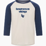 Lawrence University Vikings Online Store <span class="pdp-name-mascot">Lawrence</span> MV Sport Men's 3/4 Sleeve Mickey Baseball Tee Front Thumbnail