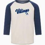 AIRLINE HIGH SCHOOL VIKINGS MV Sport Men's 3/4 Sleeve Mickey Baseball Tee Front Thumbnail