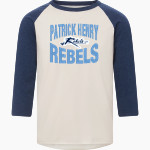 PATRICK HENRY HIGH SCHOOL REBELS <span class="pdp-name-mascot">PATRICK HENRY REBELS</span> MV Sport Men's 3/4 Sleeve Mickey Baseball Tee Front Thumbnail