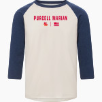 PURCELL MARIAN CAVALIERS official sideline store MV Sport Men's 3/4 Sleeve Mickey Baseball Tee Front Thumbnail