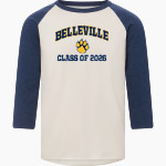 BELLEVILLE HIGH SCHOOL WILDCATS <span class="pdp-name-mascot">BELLEVILLE WILDCATS</span> MV Sport Men's 3/4 Sleeve Mickey Baseball Tee Front Thumbnail