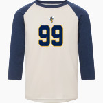 Rochester YellowJackets <span class="pdp-name-mascot">University of Rochester Athletics</span> MV Sport Men's 3/4 Sleeve Mickey Baseball Tee Front Thumbnail