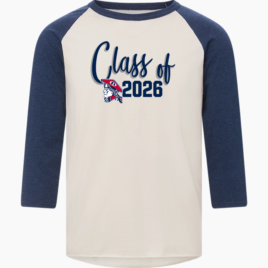 REVERE HIGH SCHOOL PATRIOTS <span class="pdp-name-mascot">REVERE PATRIOTS</span> MV Sport Men's 3/4 Sleeve Mickey Baseball Tee