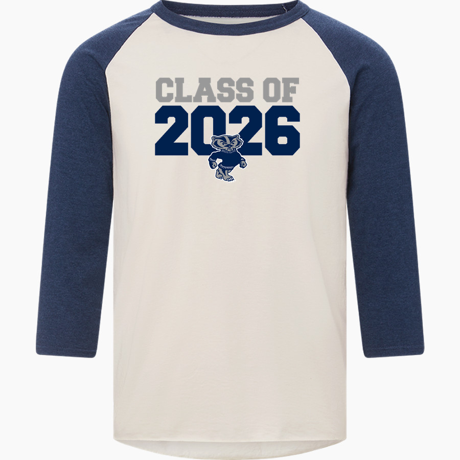 BONNERS FERRY HIGH SCHOOL BADGERS <span class="pdp-name-mascot">BONNERS FERRY BADGERS</span> MV Sport Men's 3/4 Sleeve Mickey Baseball Tee