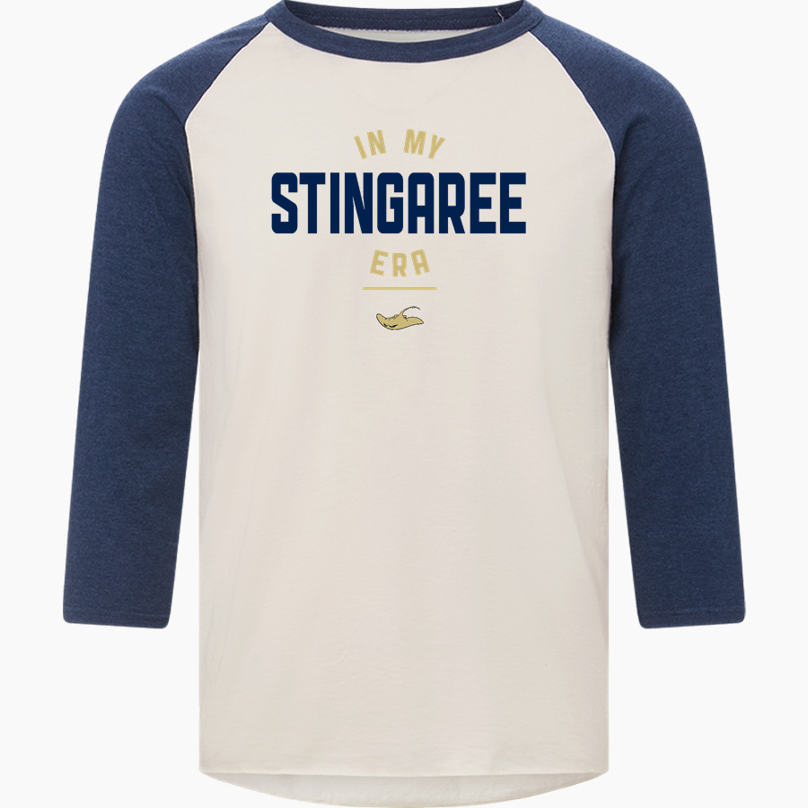 MIAMI SENIOR HIGH SCHOOL STINGAREES MV Sport Men's 3/4 Sleeve Mickey Baseball Tee