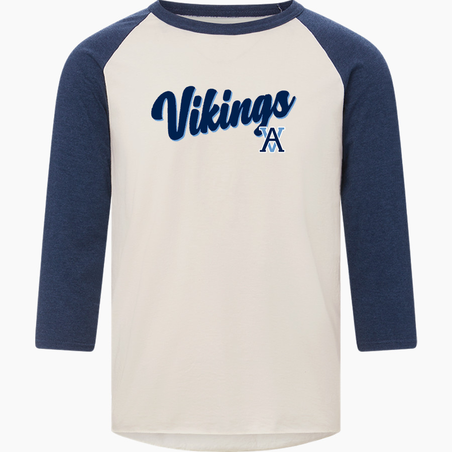 AIRLINE HIGH SCHOOL VIKINGS MV Sport Men's 3/4 Sleeve Mickey Baseball Tee