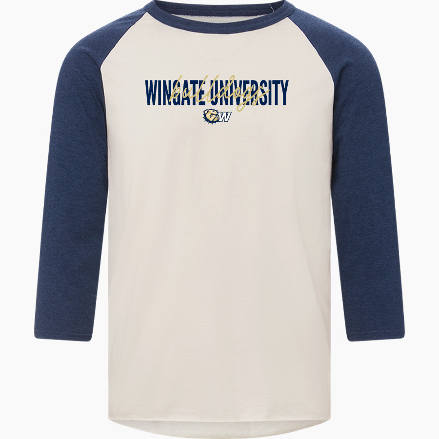 Wingate University Bulldogs <span class="pdp-name-mascot">Wingate Bulldogs</span> MV Sport Men's 3/4 Sleeve Mickey Baseball Tee