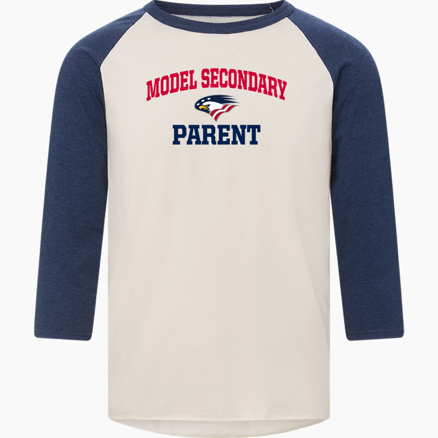 Model Secondary School for the Deaf Eagles <span class="pdp-name-mascot">Laurent Clerc Eagles</span> MV Sport Men's 3/4 Sleeve Mickey Baseball Tee