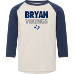 BRYAN HIGH SCHOOL VIKINGS <span class="pdp-name-mascot">BRYAN VIKINGS</span> MV Sport Men's 3/4 Sleeve Mickey Baseball Tee Front Thumbnail