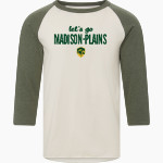 Madison-Plains Golden Eagles <span class="pdp-name-mascot">MADISON-PLAINS EAGLES</span> MV Sport Men's 3/4 Sleeve Mickey Baseball Tee Front Thumbnail