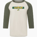 Northern Michigan Wildcats <span class="pdp-name-mascot">Northern Michigan Wildcats</span> MV Sport Men's 3/4 Sleeve Mickey Baseball Tee Front Thumbnail