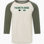 PALMETTO RIDGE HIGH SCHOOL BEARS <span class="pdp-name-mascot">PALMETTO RIDGE BEARS</span> MV Sport Men's 3/4 Sleeve Mickey Baseball Tee Front Thumbnail