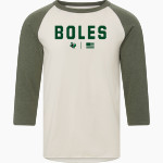 BOLES HIGH SCHOOL HORNETS MV Sport Men's 3/4 Sleeve Mickey Baseball Tee Front Thumbnail