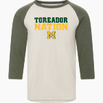 Monterey Toreadores <span class="pdp-name-mascot">Monterey Toreadores</span> MV Sport Men's 3/4 Sleeve Mickey Baseball Tee Front Thumbnail