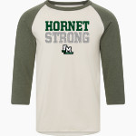 FAYETTEVILLE-MANLIUS HORNETS #FMHORNETPRIDE <span class="pdp-name-mascot">FAYETTEVILLE - MANLIUS HORNETS</span> MV Sport Men's 3/4 Sleeve Mickey Baseball Tee Front Thumbnail