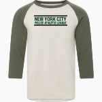 NYC Police Athletic League Online Store <span class="pdp-name-mascot">New York City PAL</span> MV Sport Men's 3/4 Sleeve Mickey Baseball Tee Front Thumbnail