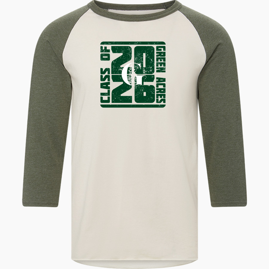 Green Acres Grizzlies <span class="pdp-name-mascot">Green Acres School Grizzlies</span> MV Sport Men's 3/4 Sleeve Mickey Baseball Tee