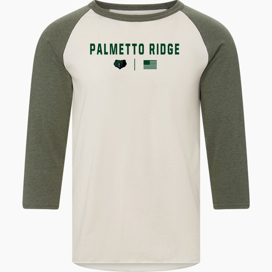 PALMETTO RIDGE HIGH SCHOOL BEARS <span class="pdp-name-mascot">PALMETTO RIDGE BEARS</span> MV Sport Men's 3/4 Sleeve Mickey Baseball Tee