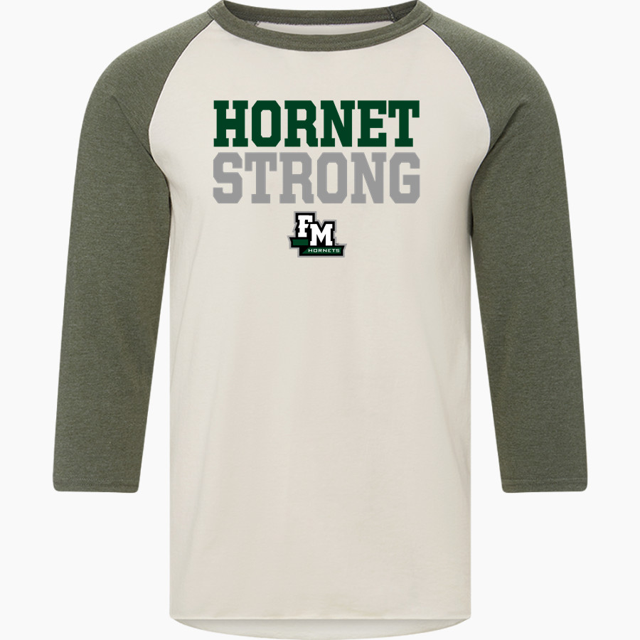 FAYETTEVILLE-MANLIUS HORNETS #FMHORNETPRIDE <span class="pdp-name-mascot">FAYETTEVILLE - MANLIUS HORNETS</span> MV Sport Men's 3/4 Sleeve Mickey Baseball Tee