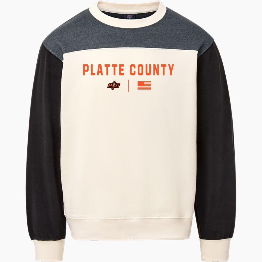 PLATTE COUNTY HIGH SCHOOL PIRATES <span class="pdp-name-mascot">PLATTE COUNTY PIRATES</span> MV Sport Unisex Colorblock Crew