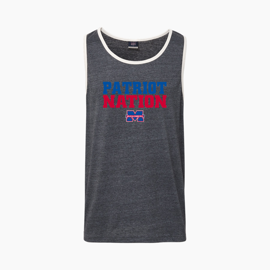 Peter Muhlenberg Patriots <span class="pdp-name-mascot">Peter Muhlenberg Middle School Patriots</span> MV Sport Men's Ringer Tank