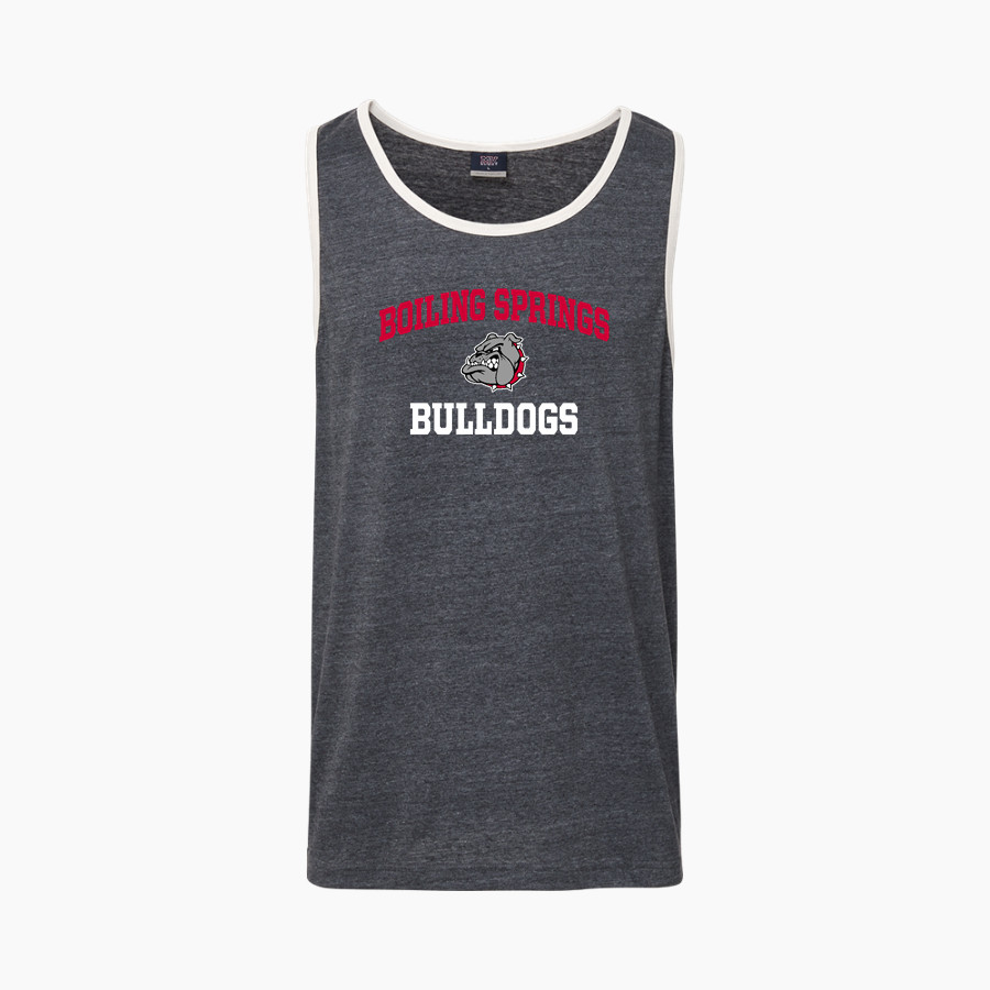 Boiling Springs Middle School bulldogs offical sideline store MV Sport Men's Ringer Tank