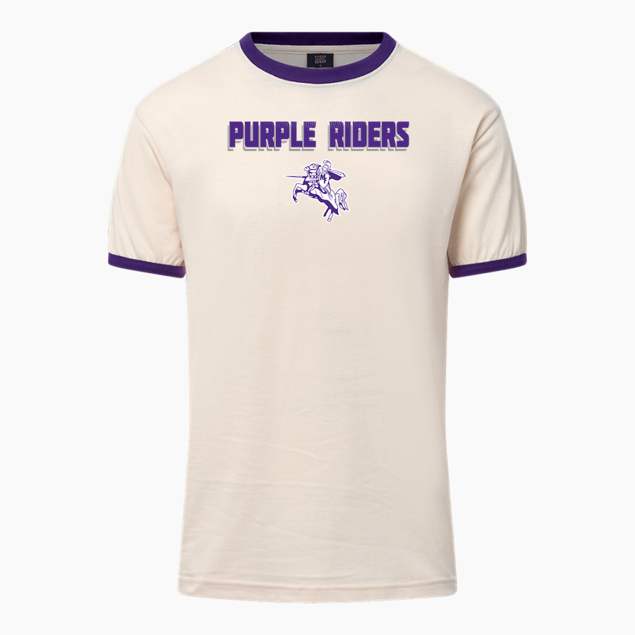 MARTINS FERRY HIGH SCHOOL PURPLE RIDERS <span class="pdp-name-mascot">MARTINS FERRY PURPLE RIDERS</span> MV Sport Men's Ringer Tee