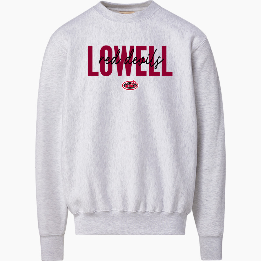 LOWELL HIGH SCHOOL RED DEVILS <span class="pdp-name-mascot">LOWELL RED DEVILS</span> MV Sport Men's Pro-Weave Crewneck