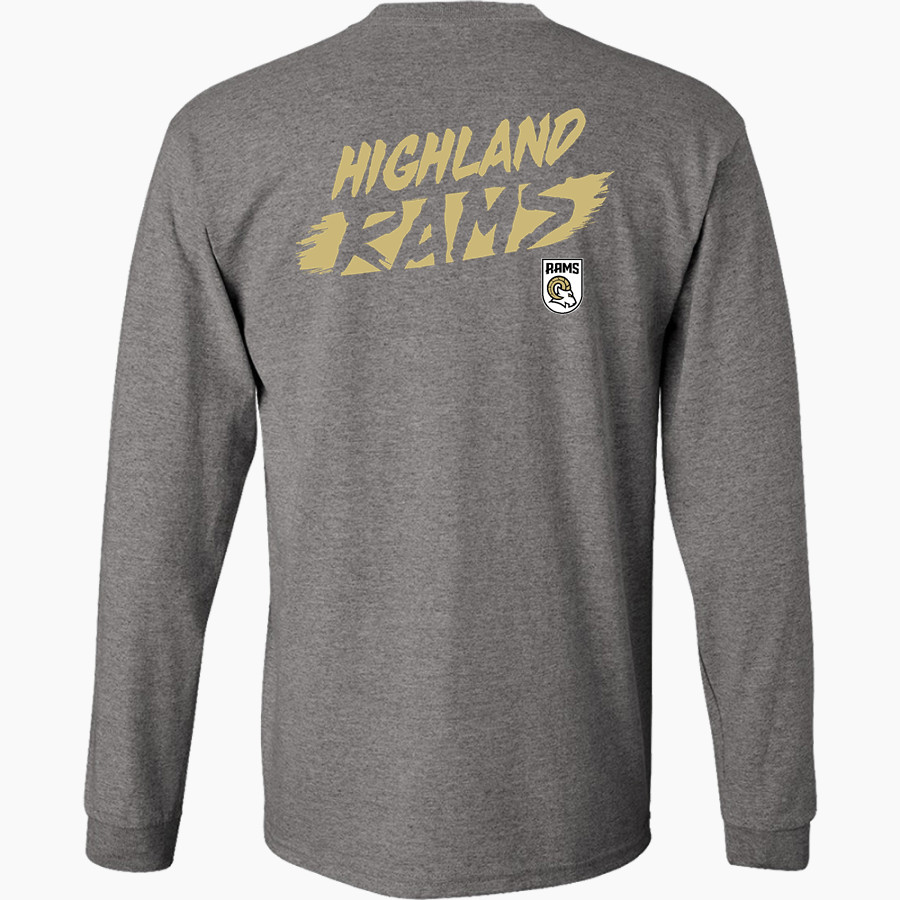 HIGHLAND HIGH SCHOOL RAMS <span class="pdp-name-mascot">HIGHLAND RAMS</span> MV Sport Men's Classic Long Sleeve Tee